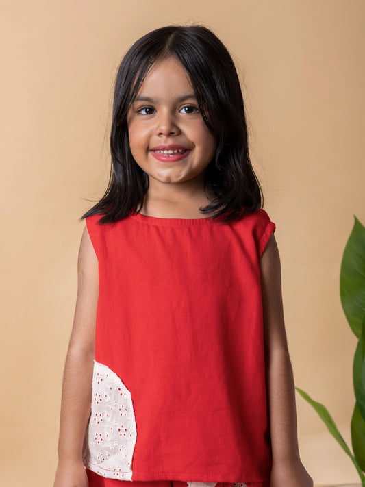 Ruby Bloom Embroidered & Patch Work Cotton Flex Outfit – Girls