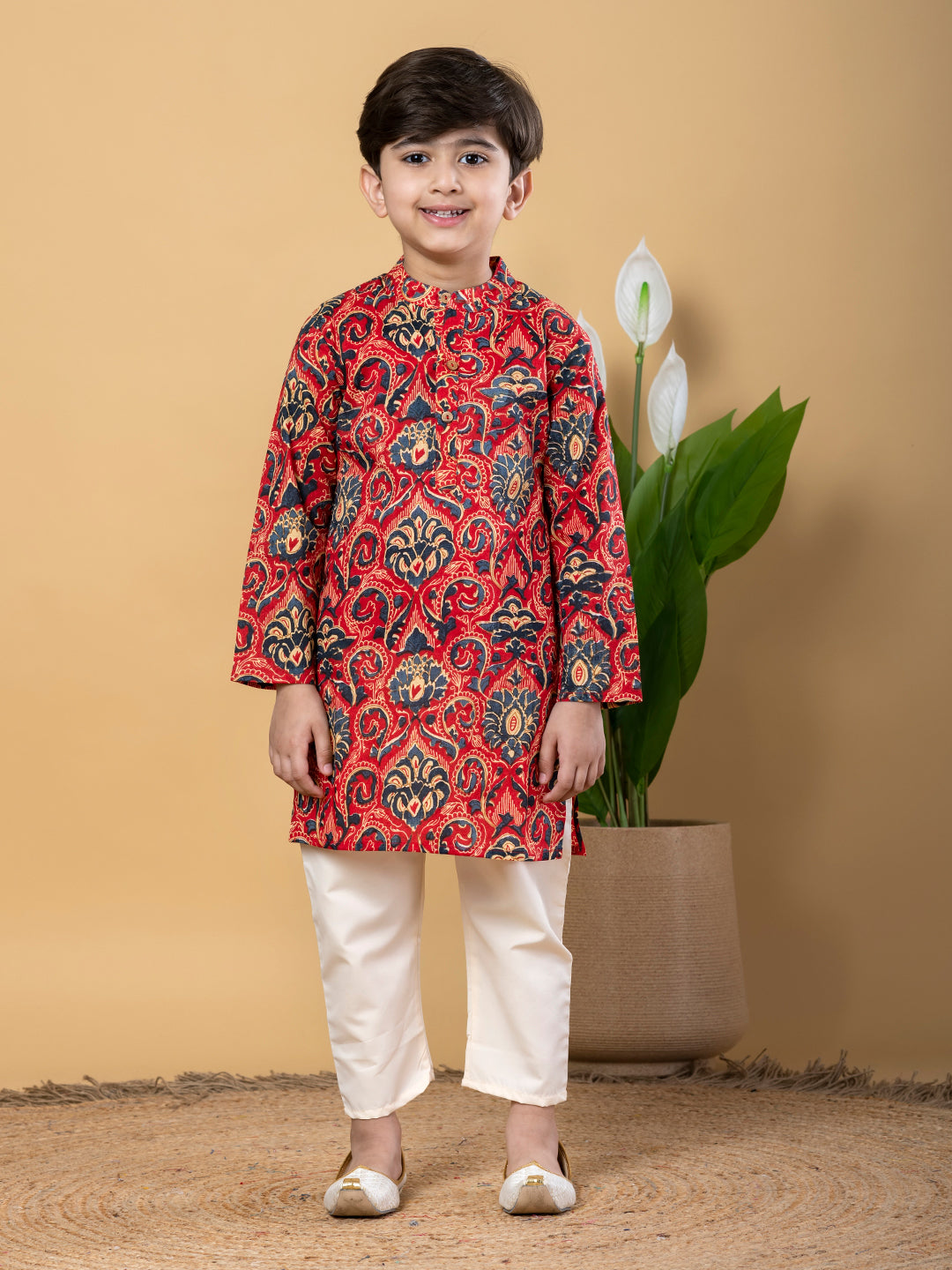 Little Prince Red Kurta Pyjama