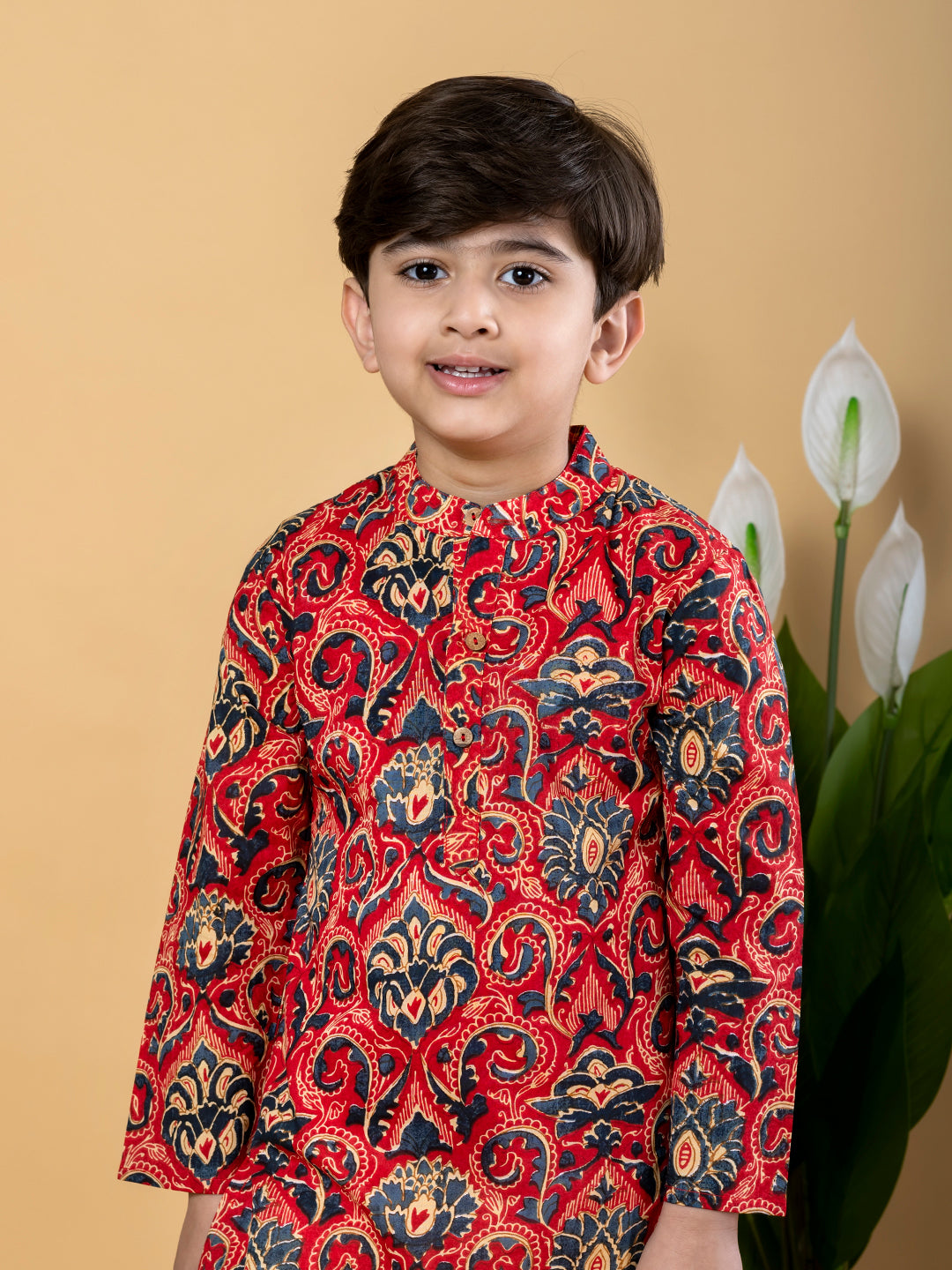 Little Prince Red Kurta Pyjama