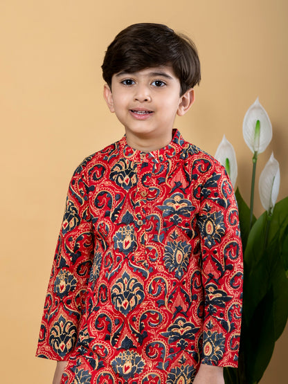 Little Prince Red Kurta Pyjama