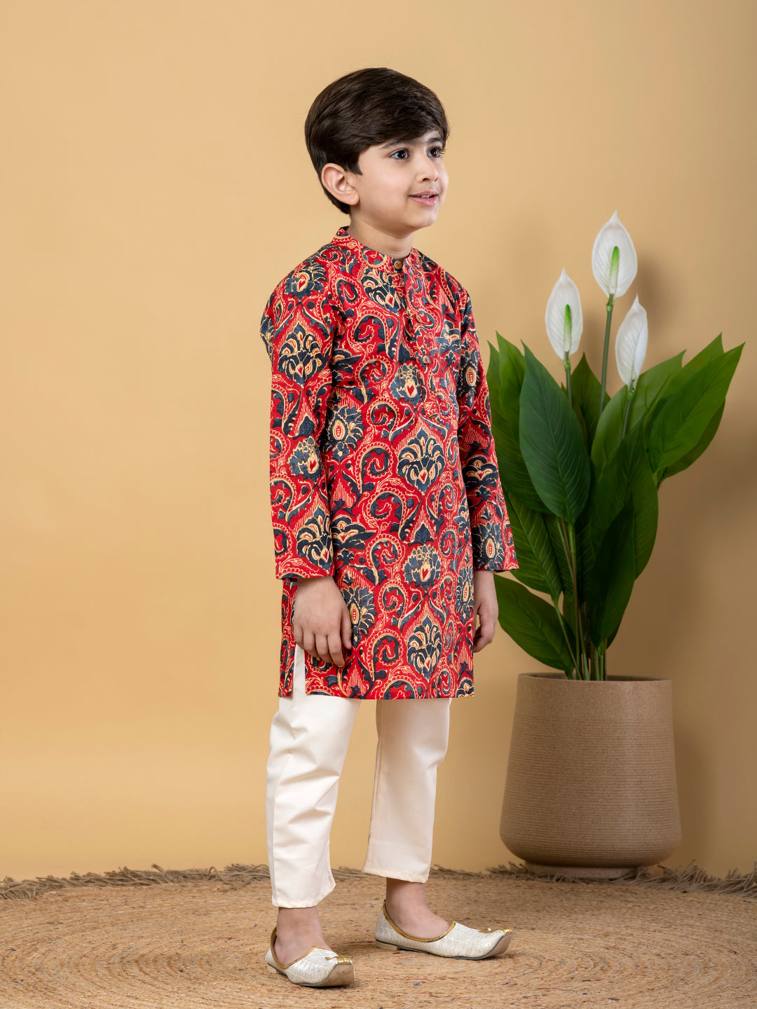 Little Prince Red Kurta Pyjama