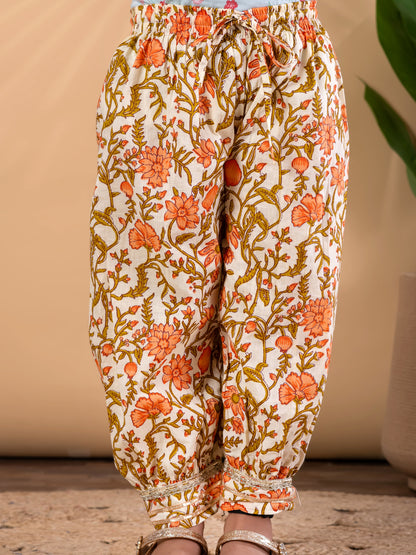 Ivory Bloom – Lace Peplum Kurti & Patiala Set