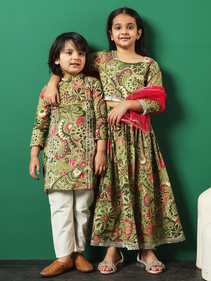 Green Meadow Gotta Lace Lehenga Choli