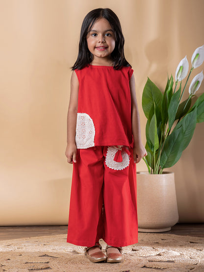Ruby Bloom Embroidered & Patch Work Cotton Flex Outfit – Girls
