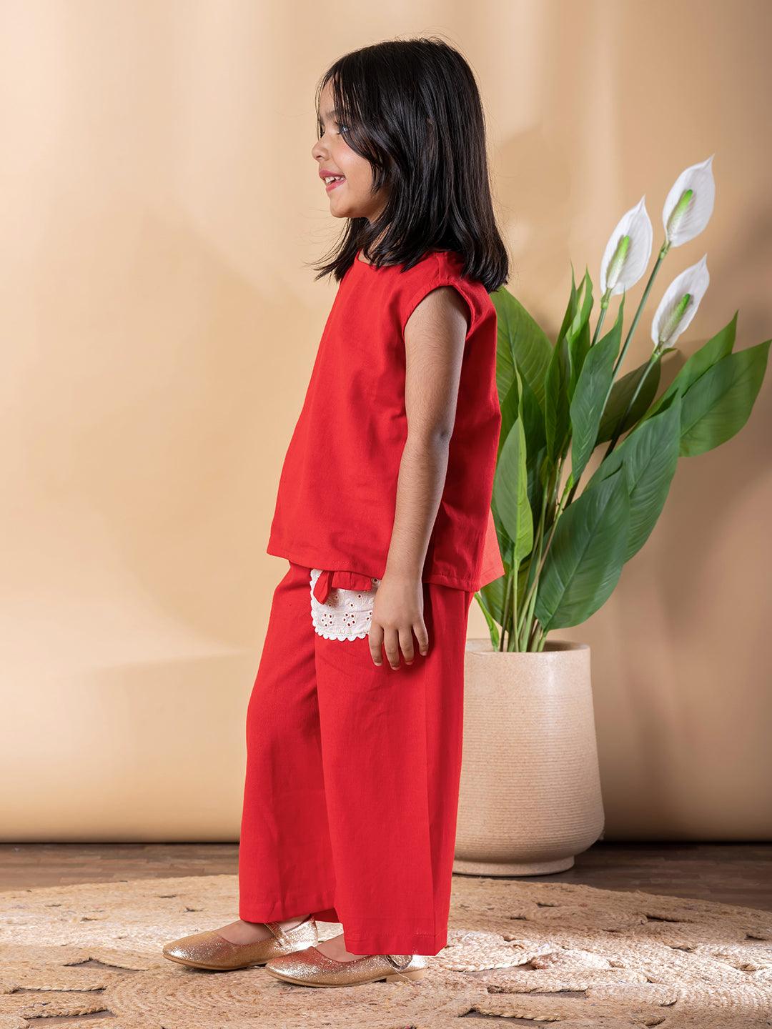 Ruby Bloom Embroidered & Patch Work Cotton Flex Outfit – Girls