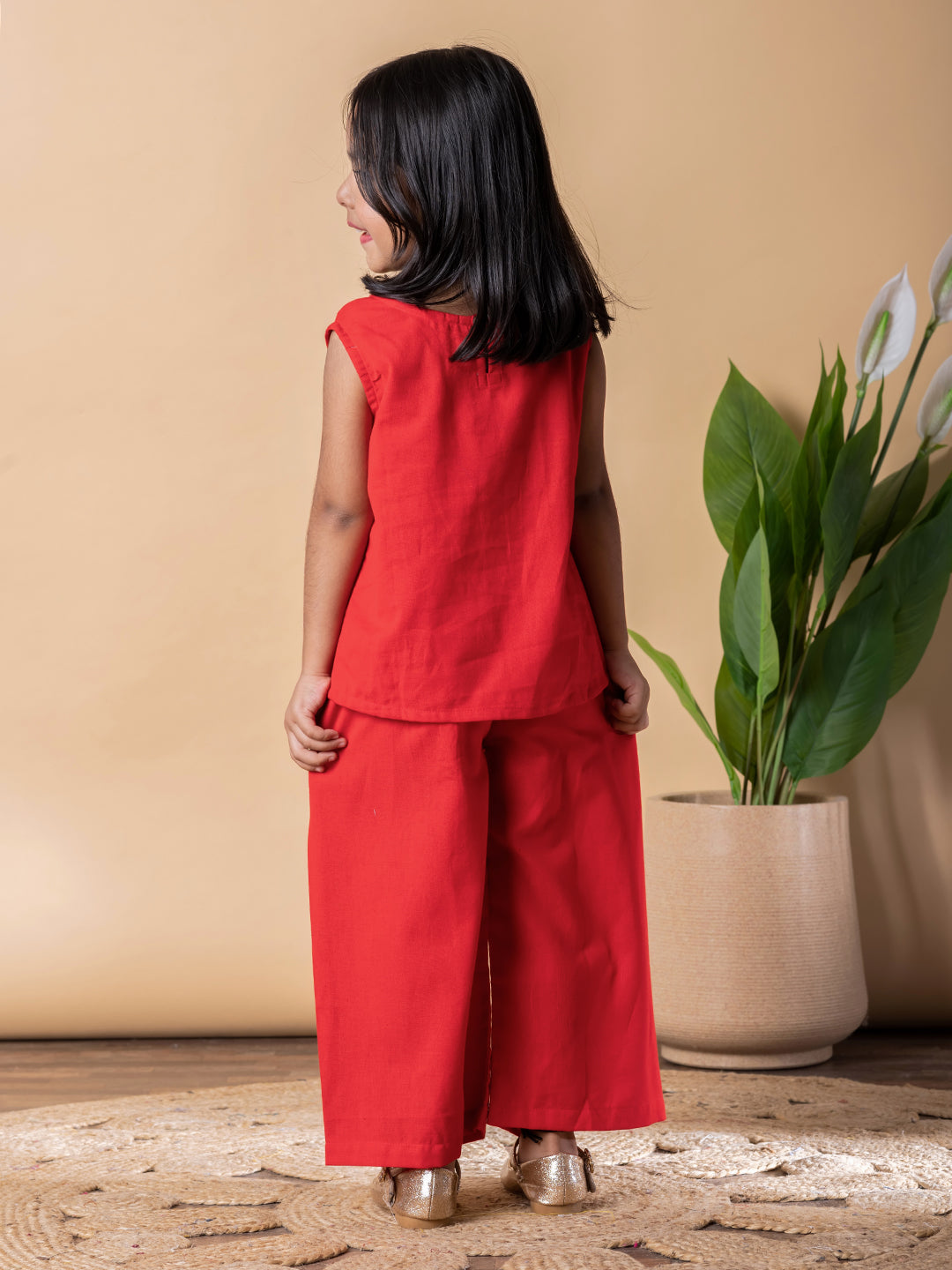 Ruby Bloom Embroidered & Patch Work Cotton Flex Outfit – Girls