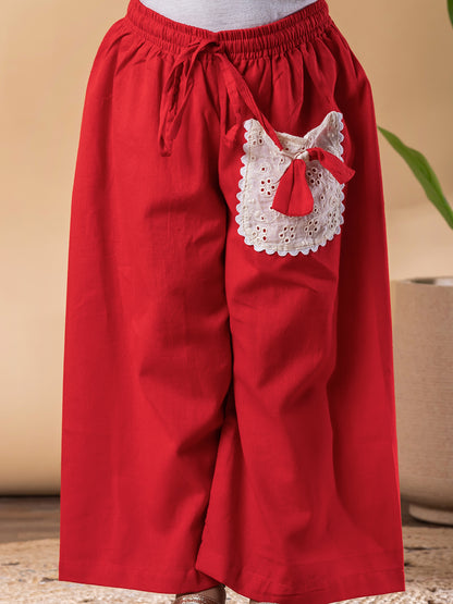 Ruby Bloom Embroidered & Patch Work Cotton Flex Outfit – Girls