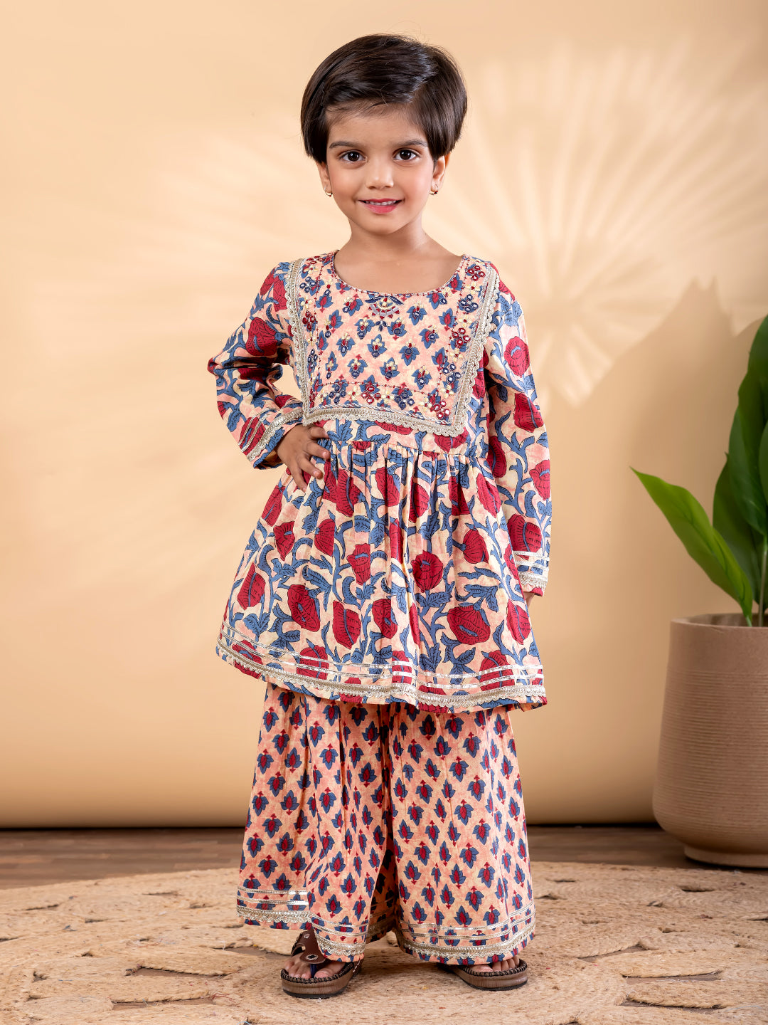 Rangriti Peplum Sharara Kurti Set