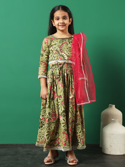 Green Meadow Gotta Lace Lehenga Choli