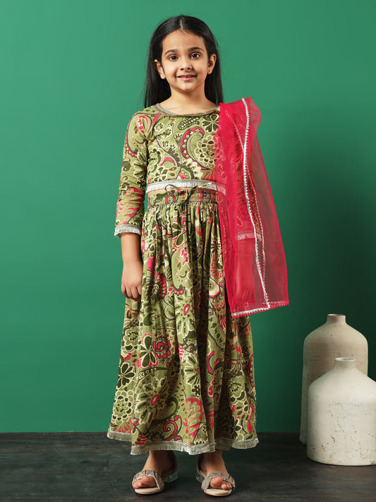 Green Meadow Gotta Lace Lehenga Choli