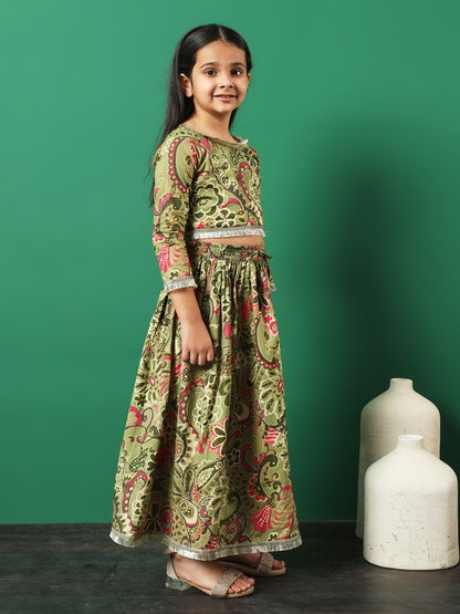 Green Meadow Gotta Lace Lehenga Choli