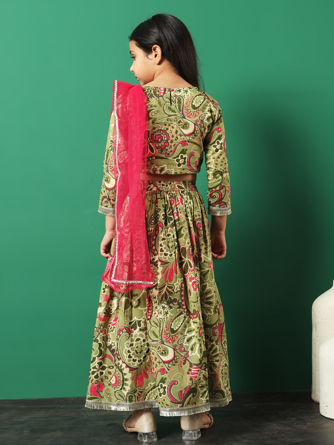 Green Meadow Gotta Lace Lehenga Choli