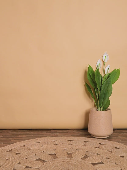 Golden Floral Peplum Kurti & Palazzo